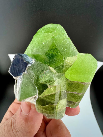 Green Peridot Crystal with Magnetite from Pakistan - 60 Grams