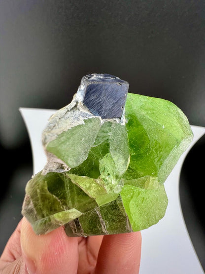 Green Peridot Crystal with Magnetite from Pakistan - 60 Grams