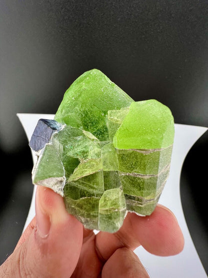 Green Peridot Crystal with Magnetite from Pakistan - 60 Grams