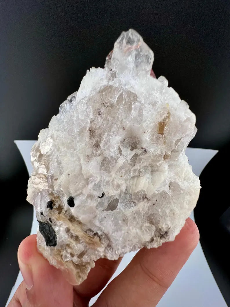 Red Garnet Crystals with Quartz and Mica Specimen from Pakistan - 176 Grams
