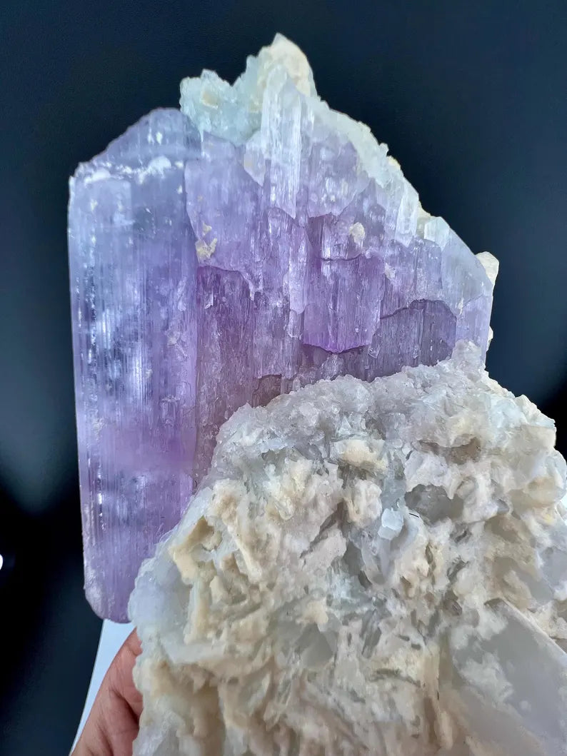 Kunzite with Cleavelandite Albite And Quartz Specimen from Afghanistan - 606 Grams