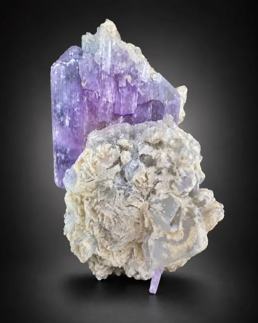 Kunzite with Cleavelandite Albite And Quartz Specimen from Afghanistan - 606 Grams