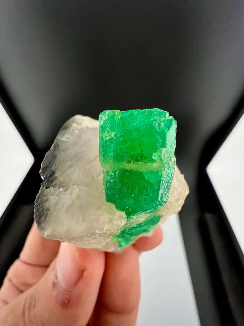 Green Emerald Crystal on Matrix from Afghanistan - 37 Grams