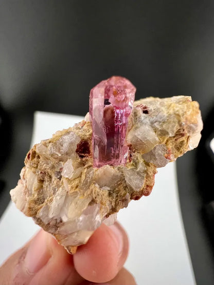 Pink Topaz Crystal on Matrix from Katlang Pakistan - 26.2 Grams