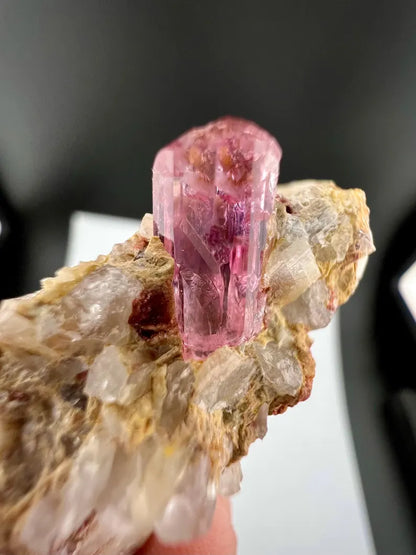 Pink Topaz Crystal on Matrix from Katlang Pakistan - 26.2 Grams