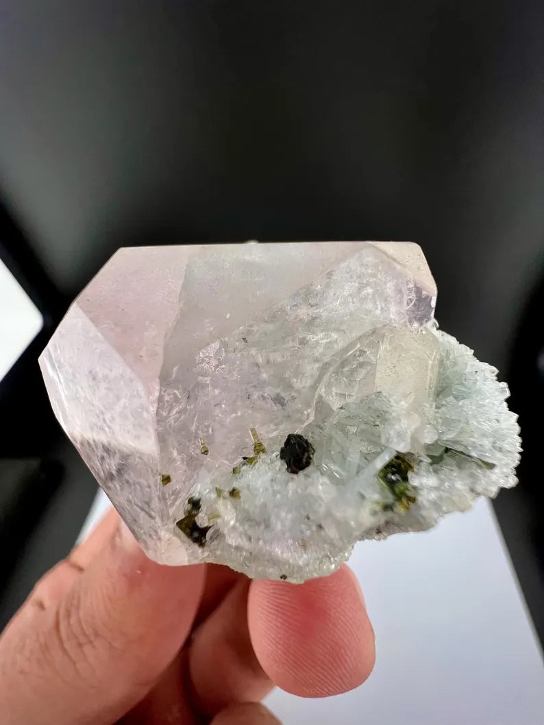 Pink Morganite with Tourmaline and Apatite from Afghanistan - 60 Grams