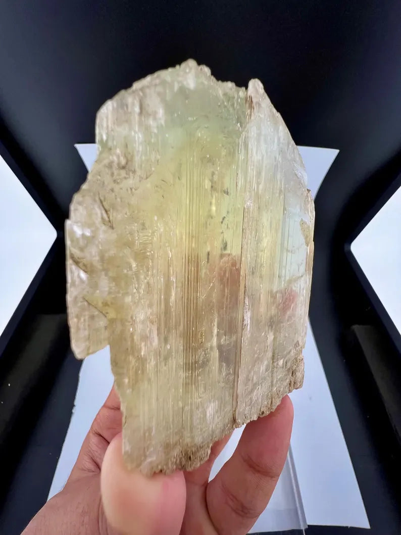 Yellow Triphane Kunzite Crystal from Afghanistan - 411 Grams