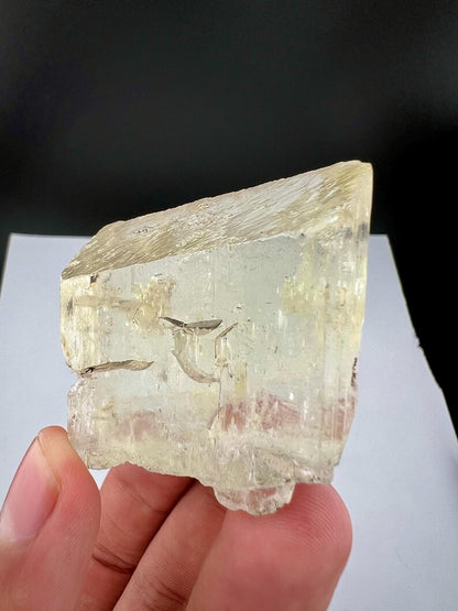 Yellow Triphane Kunzite Crystal from Afghanistan - 96 Grams