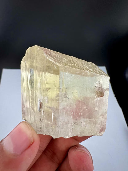 Yellow Triphane Kunzite Crystal from Afghanistan - 96 Grams