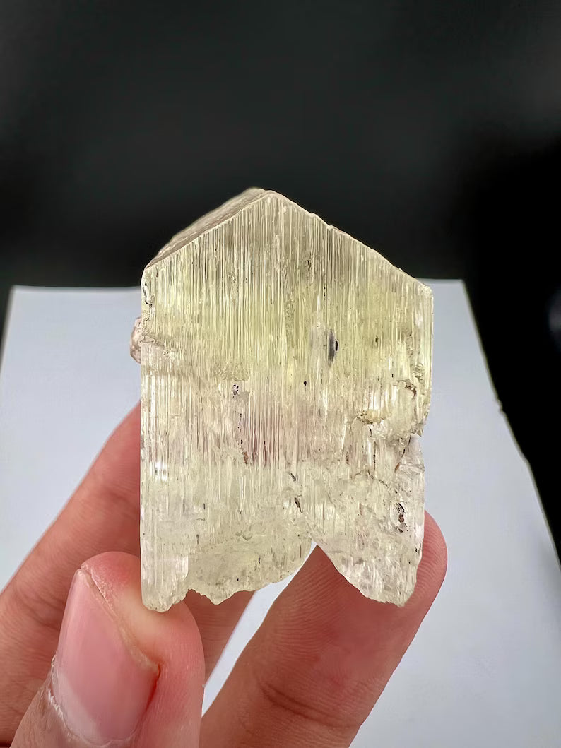 Yellow Triphane Kunzite Crystal from Afghanistan - 96 Grams