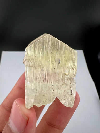 Yellow Triphane Kunzite Crystal from Afghanistan - 96 Grams