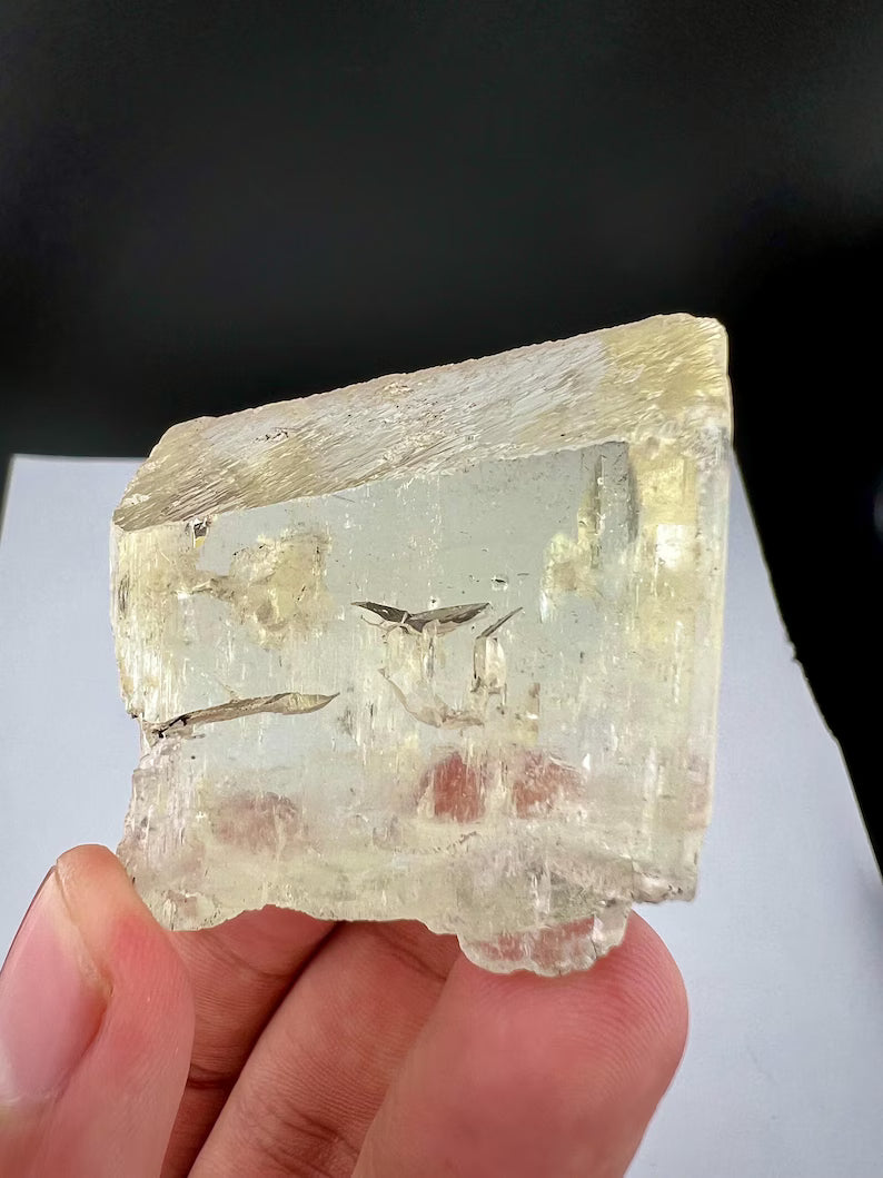 Yellow Triphane Kunzite Crystal from Afghanistan - 96 Grams