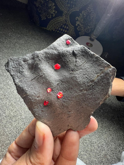 Red Garnet Crystals on Graphite from Massachusetts, USA - 62 Grams