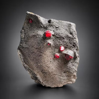 Red Garnet Crystals on Graphite from Massachusetts, USA - 62 Grams