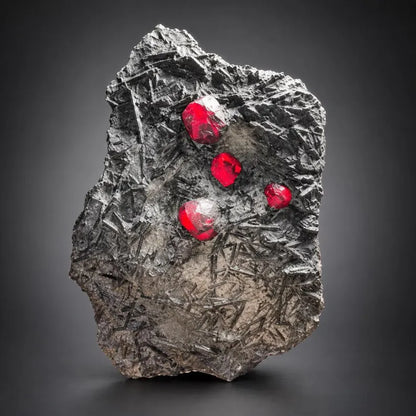 Red Garnet Crystals on Graphite from Massachusetts, USA - 71 Grams