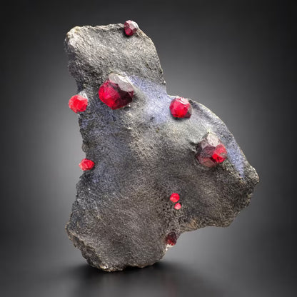 Red Garnet Crystals on Graphite from Massachusetts, USA - 55 Grams