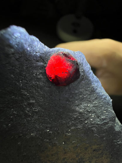 Red Garnet Crystals on Graphite from Massachusetts, USA - 61 Grams