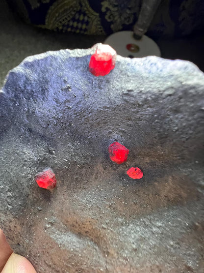 Red Garnet Crystals on Graphite from Massachusetts, USA - 61 Grams