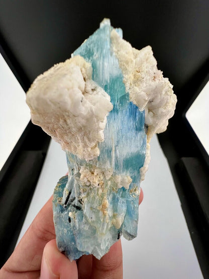 Blue Aquamarine Crystal with Albite from Pakistan - 131 Grams