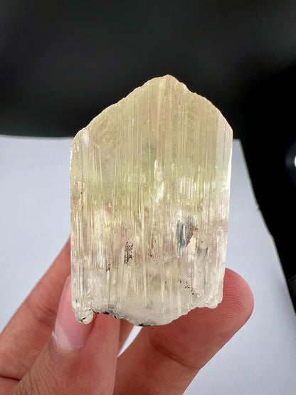 Yellow Triphane Kunzite Crystal from Afghanistan - 96 Grams