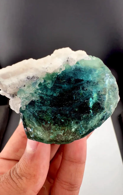 Blue Cap Tourmaline Crystal from Afghanistan - 72 Grams