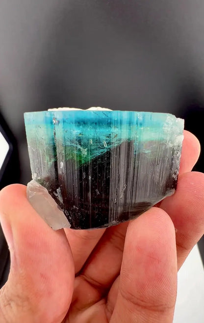 Blue Cap Tourmaline Crystal from Afghanistan - 72 Grams