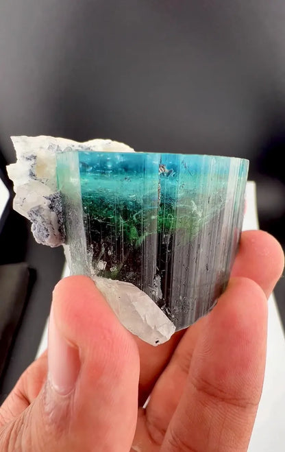 Blue Cap Tourmaline Crystal from Afghanistan - 72 Grams