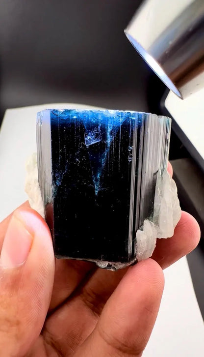 Blue Cap Tourmaline Crystal from Afghanistan - 130 Grams