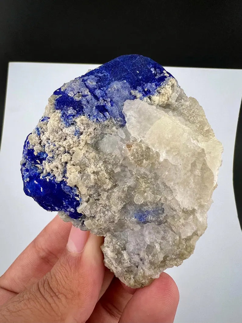 Blue Lazurite with Pyrite on Matrix from Afghanistan - 152 Grams