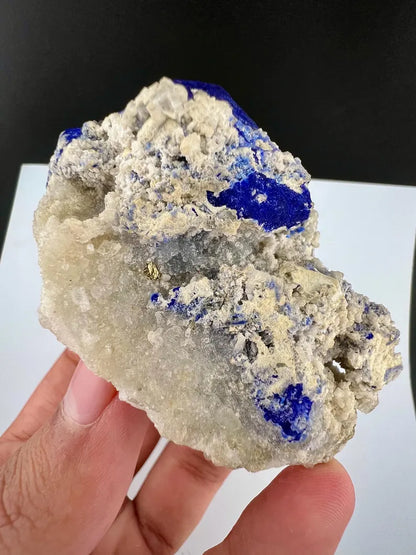 Blue Lazurite with Pyrite on Matrix from Afghanistan - 152 Grams