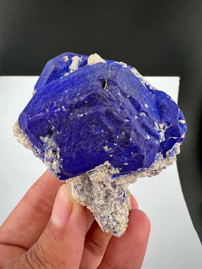Blue Lazurite with Pyrite on Matrix from Afghanistan - 152 Grams