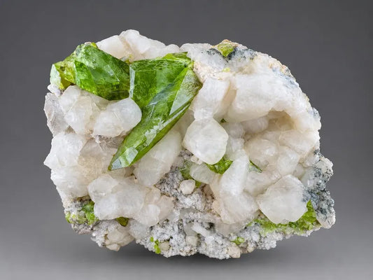 Green Titanite Sphene on Matrix Specimen from Pakistan - 273 Grams