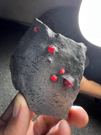 Red Garnet Crystals on Graphite from Massachusetts, USA - 62 Grams