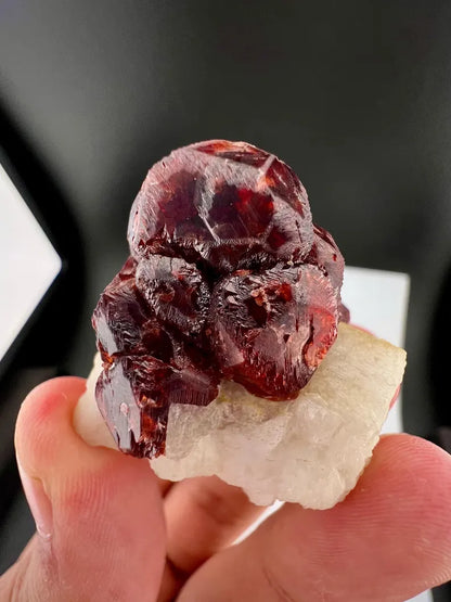 Red Spessartite Garnet on Matrix from Skardu, Pakistan - 33 Grams