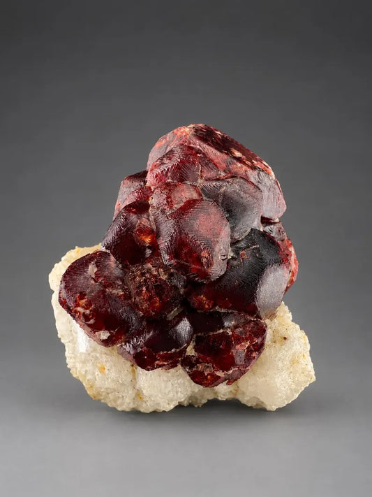 Red Spessartite Garnet on Matrix from Skardu, Pakistan - 33 Grams
