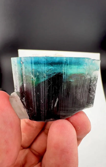 Blue Cap Tourmaline Crystal from Afghanistan - 72 Grams
