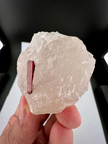 Red Tantalite Crystal on Quartz from Afghanistan - 50 Grams