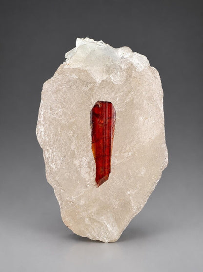 Red Tantalite Crystal on Quartz from Afghanistan - 50 Grams