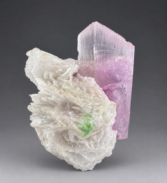 Pink Kunzite Crystal with Cleavelandite Albite from Afghanistan - 140 Grams