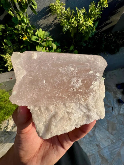 Pink Morganite with Tourmalines from Afghanistan - 250 Grams