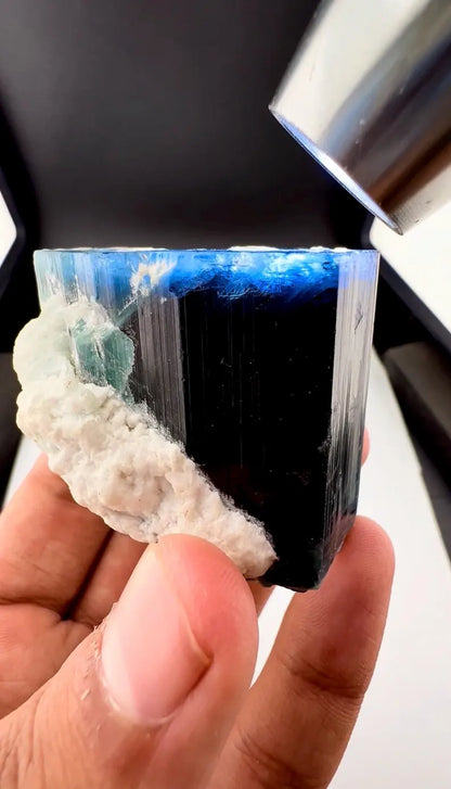 Blue Cap Tourmaline Crystal from Afghanistan - 130 Grams