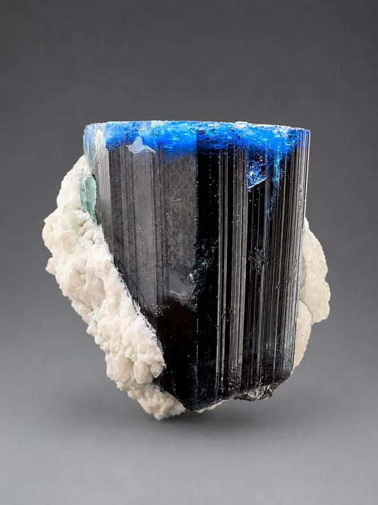 Blue Cap Tourmaline Crystal from Afghanistan - 130 Grams