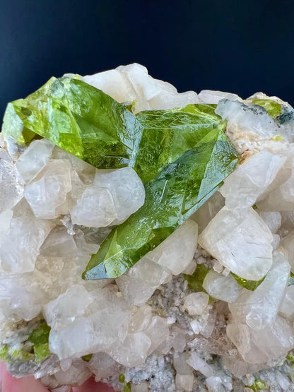 Green Titanite Sphene on Matrix Specimen from Pakistan - 273 Grams
