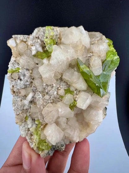 Green Titanite Sphene on Matrix Specimen from Pakistan - 273 Grams