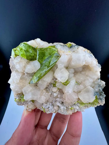 Green Titanite Sphene on Matrix Specimen from Pakistan - 273 Grams