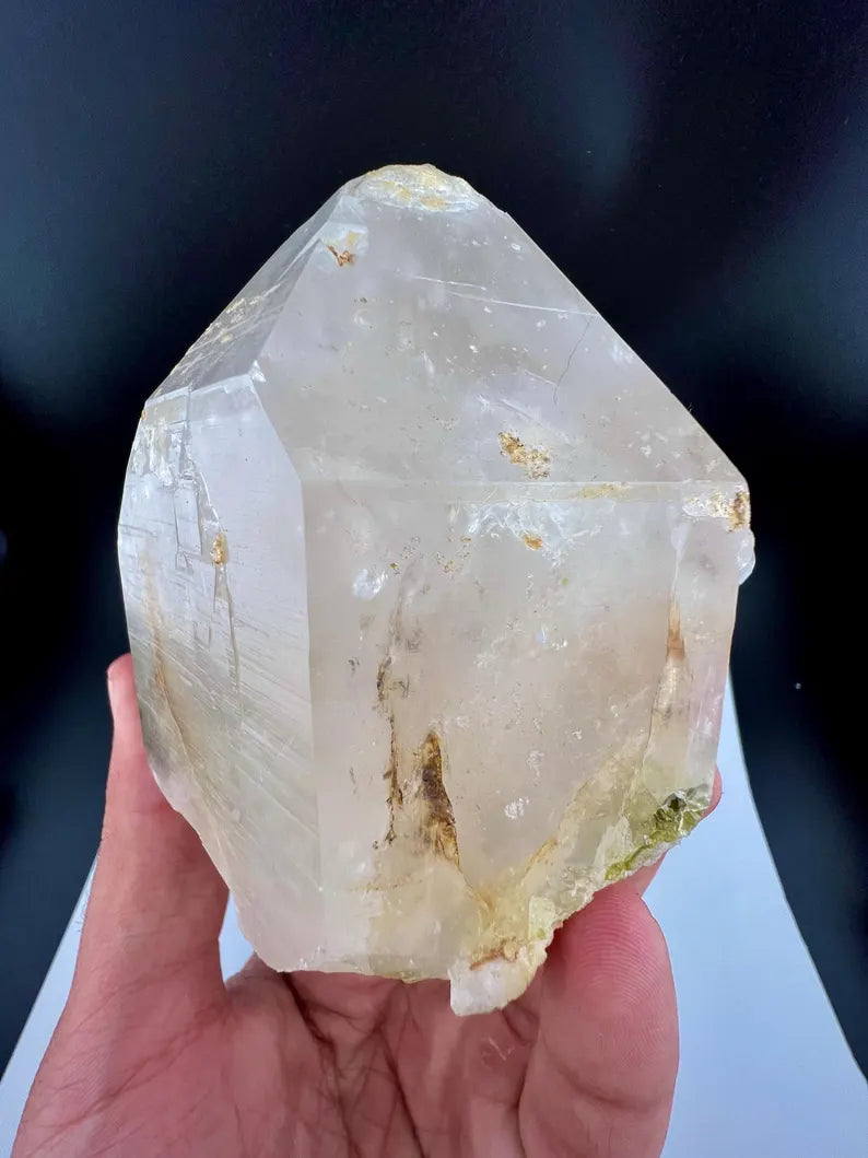 Green Tourmaline Bunch on Quartz from Skardu Pakistan - 650 Grams