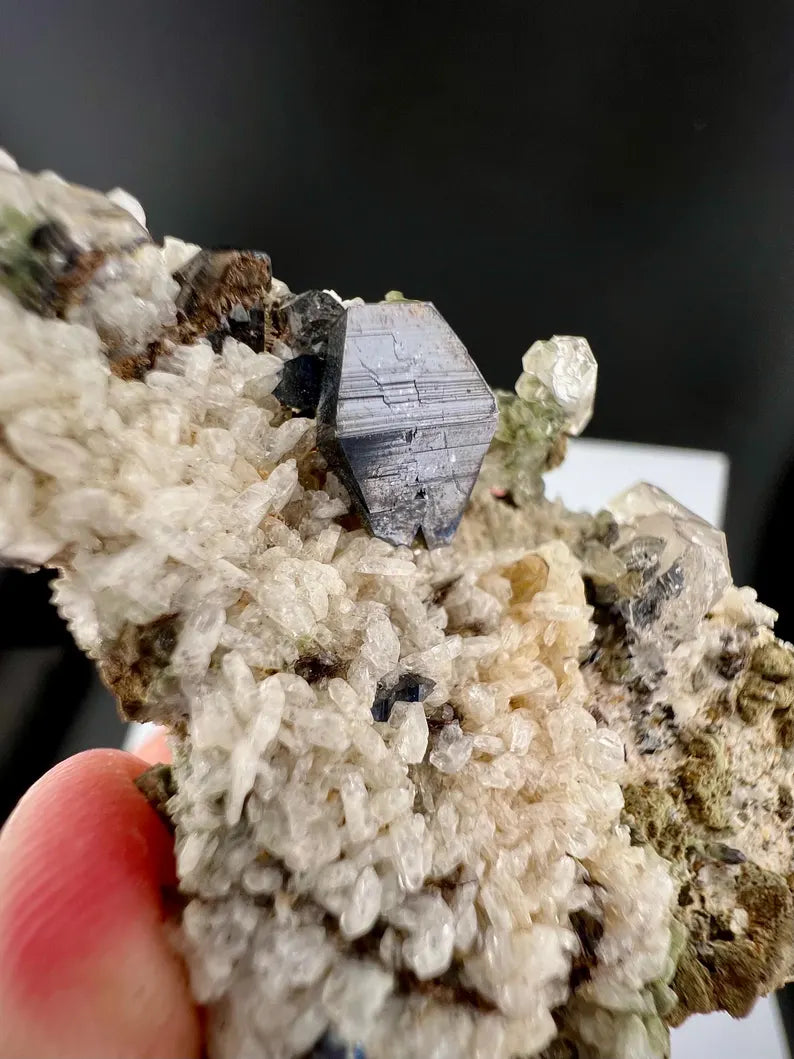 Black Anatase Crystal with Quartz from Skardu, Pakistan - 42 Grams