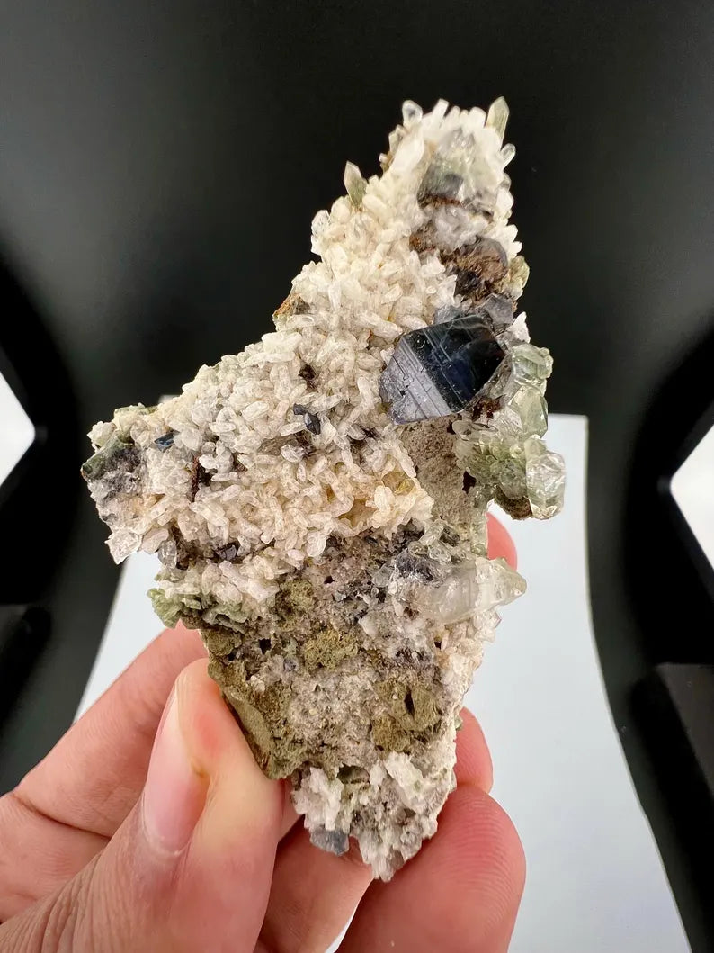 Black Anatase Crystal with Quartz from Skardu, Pakistan - 42 Grams