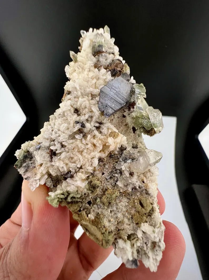 Black Anatase Crystal with Quartz from Skardu, Pakistan - 42 Grams