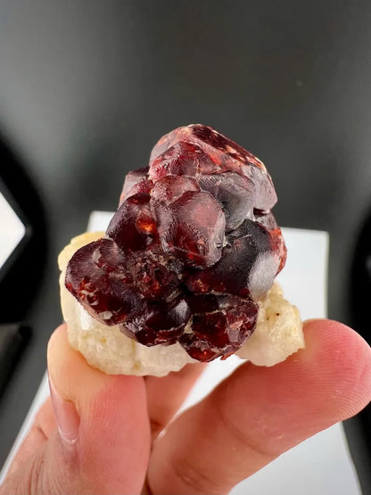 Red Spessartite Garnet on Matrix from Skardu, Pakistan - 33 Grams